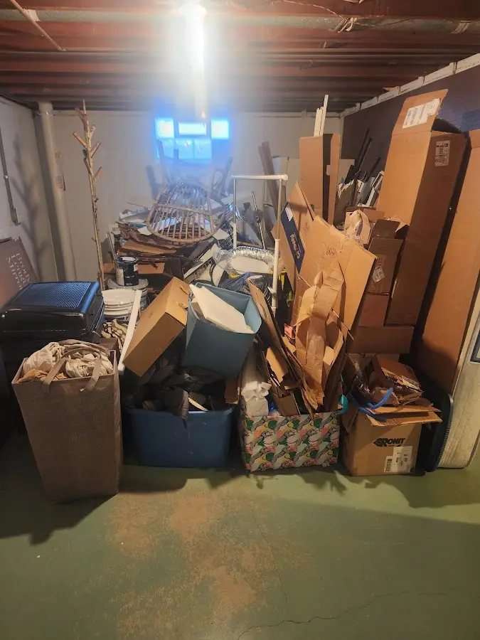 Roll-off dumpster container at job site for 6 Yard Dumpster Rental in Toms River